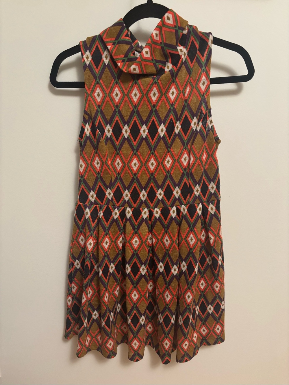 Forever 21 Multicolor Geometric Sleeveless Dress - Rust, Green, Purple